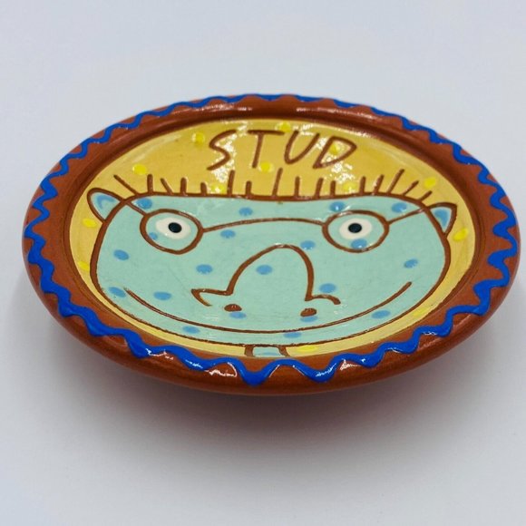 Animalia STUD Small Terra-cotta Bowl Trinket Ring Dish, 1997, Multicolor - Picture 3 of 7